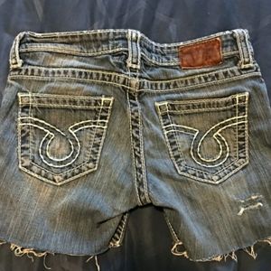 Big star destroyed distressed jean cut shorts 28